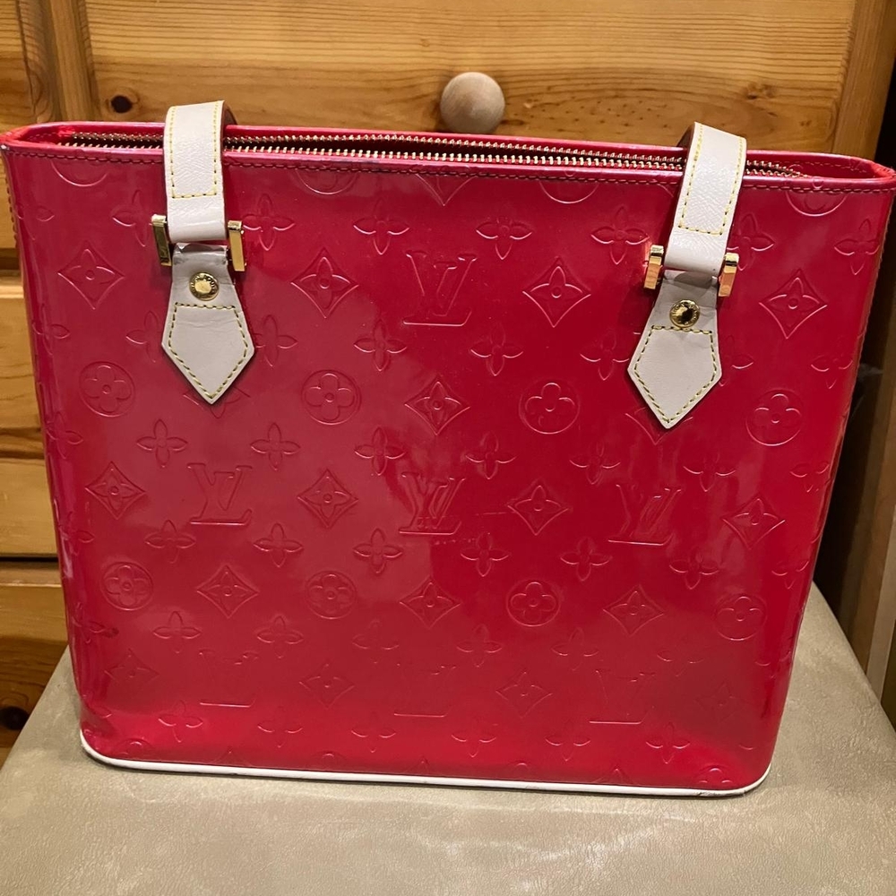 Louis Vuitton Red Patent Leather Tote Bag